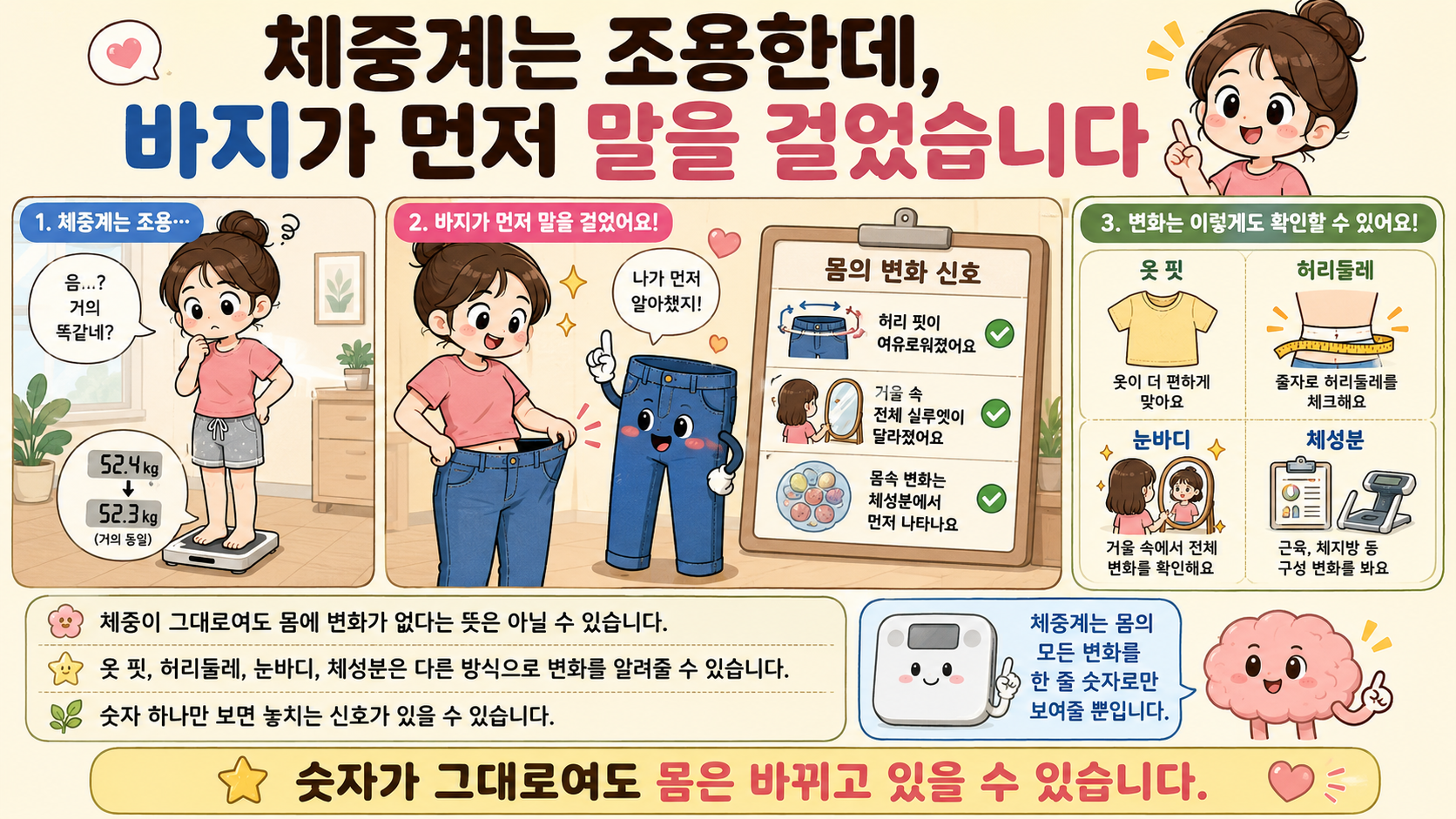 체중은 그대로인데 옷이 헐렁해진 이유를 설명하는 내 몸 이야기 썸네일