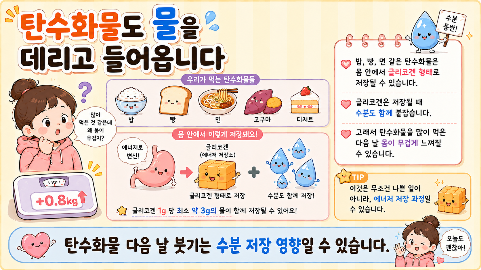 붓기 체중 변화 관련 내용을 쉽게 설명하는 내 몸 이야기 이미지 03