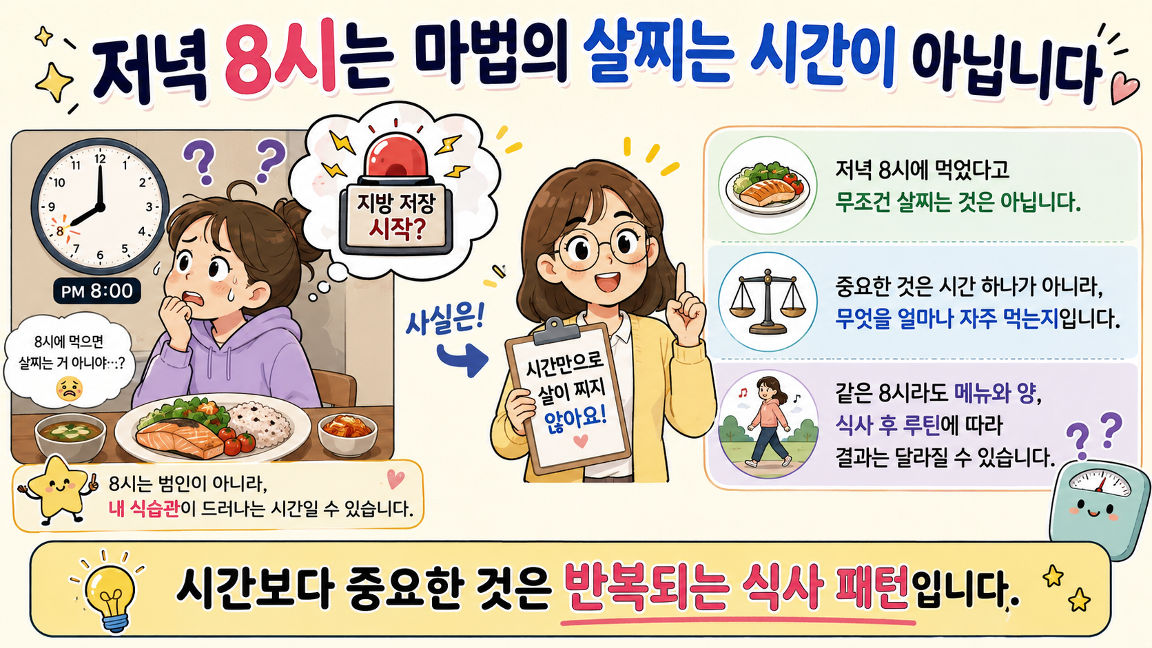 야식 체중 증가 관련 내용을 쉽게 설명하는 내 몸 이야기 이미지 01