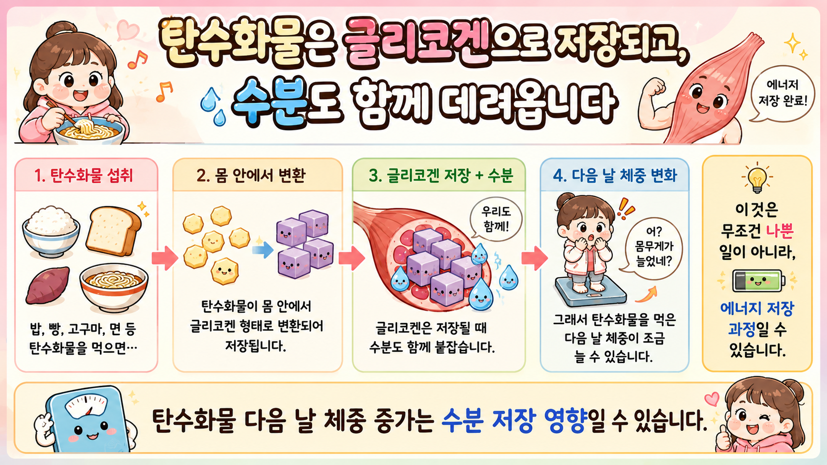 아침 저녁 체중 차이 관련 내용을 쉽게 설명하는 내 몸 이야기 이미지 04