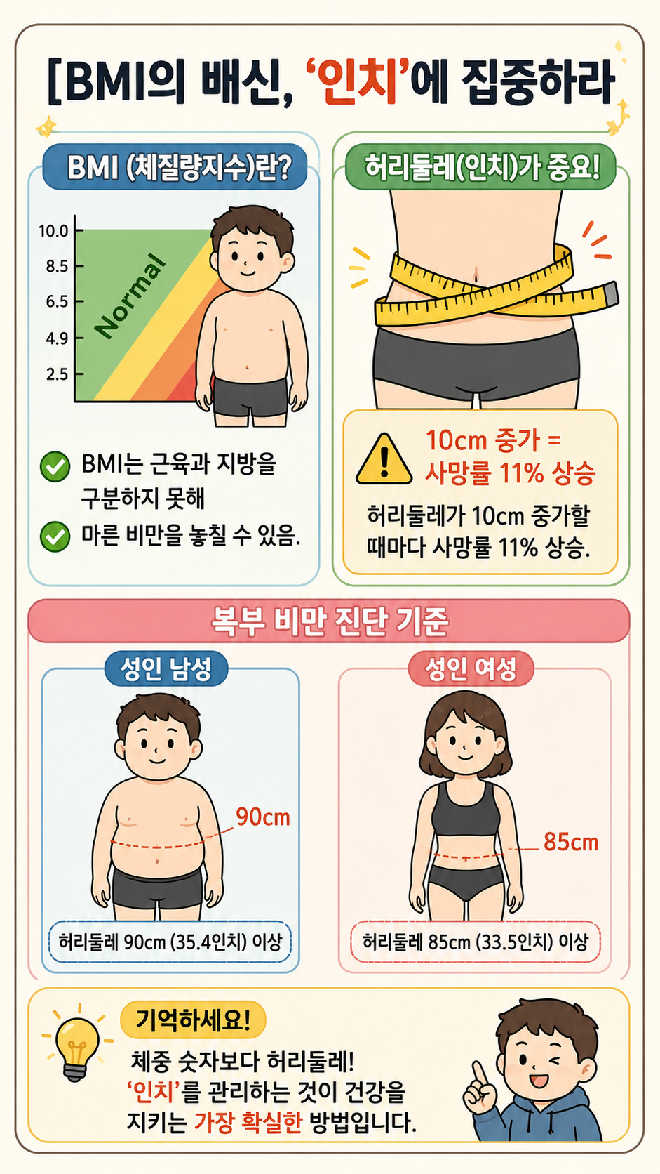 BMI 정상 체지방률 높음과 허리둘레 인치 체크를 설명하는 내 몸 이야기 이미지 03