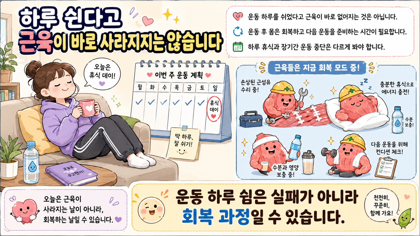 휴식일 다이어트 관련 내용을 쉽게 설명하는 내 몸 이야기 이미지 02