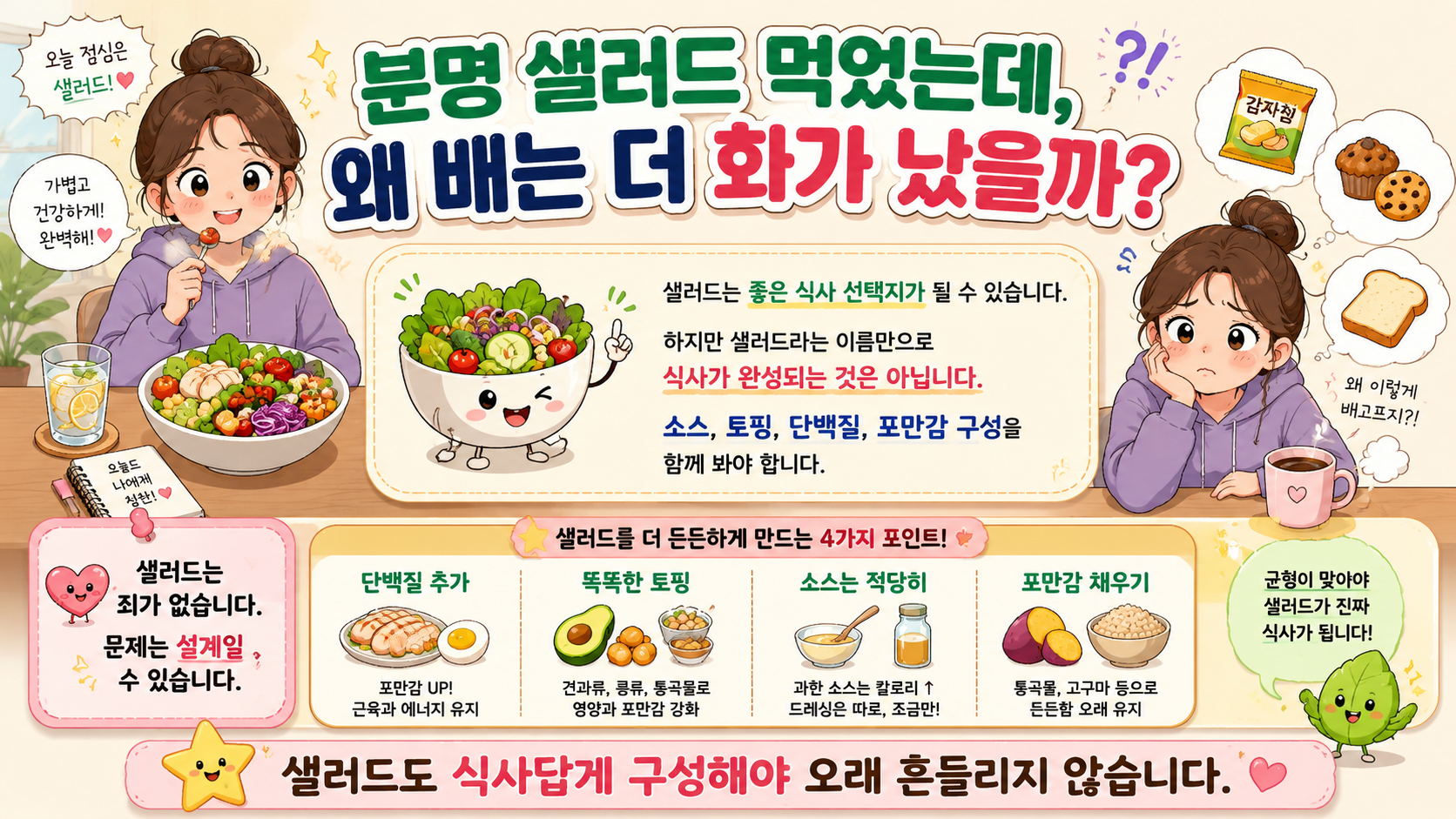 샐러드만 먹는데 왜 살이 안 빠지는지 설명하는 내 몸 이야기 썸네일