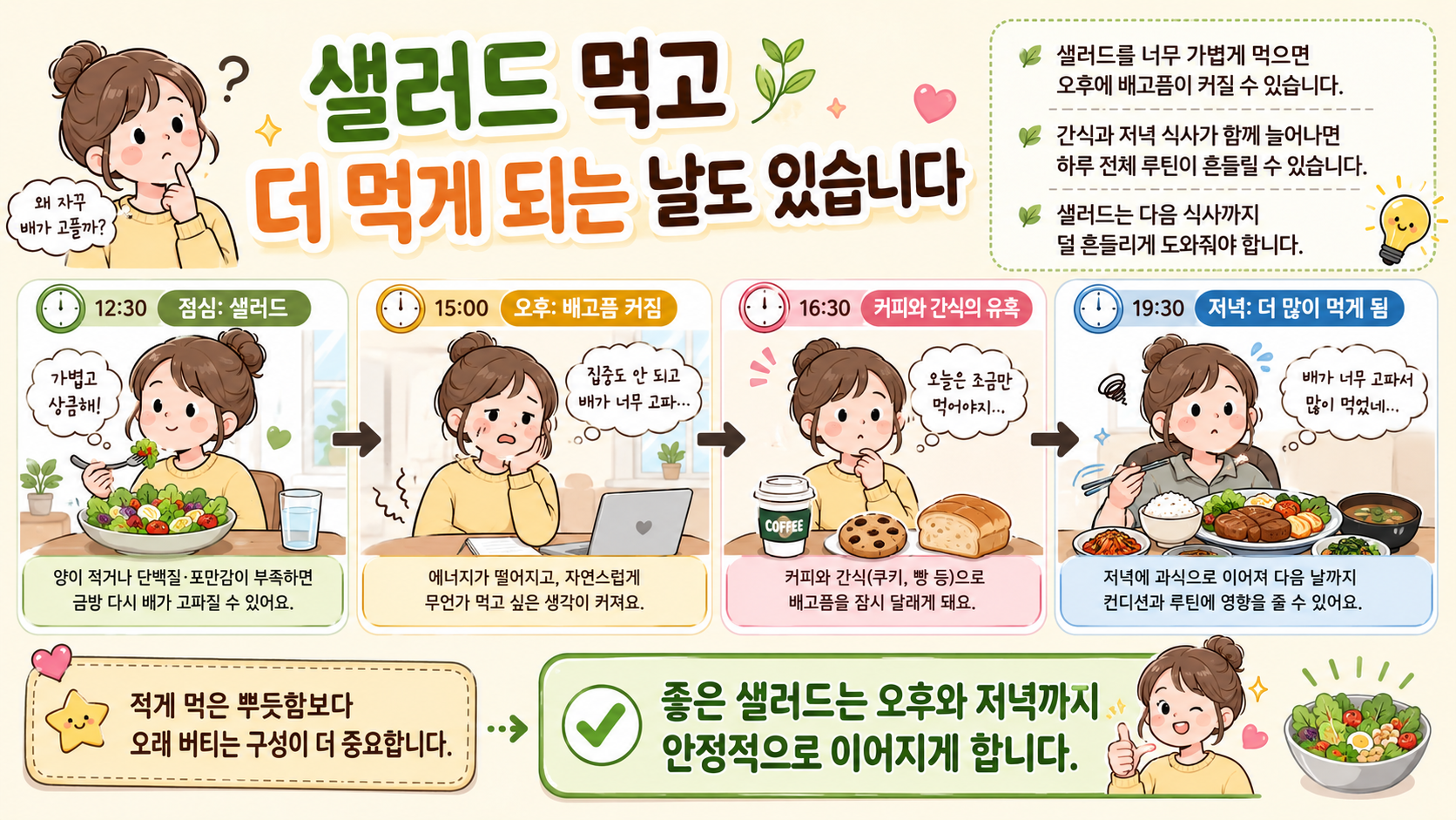샐러드만 먹는데 살 안 빠짐 관련 내용을 쉽게 설명하는 내 몸 이야기 이미지 05