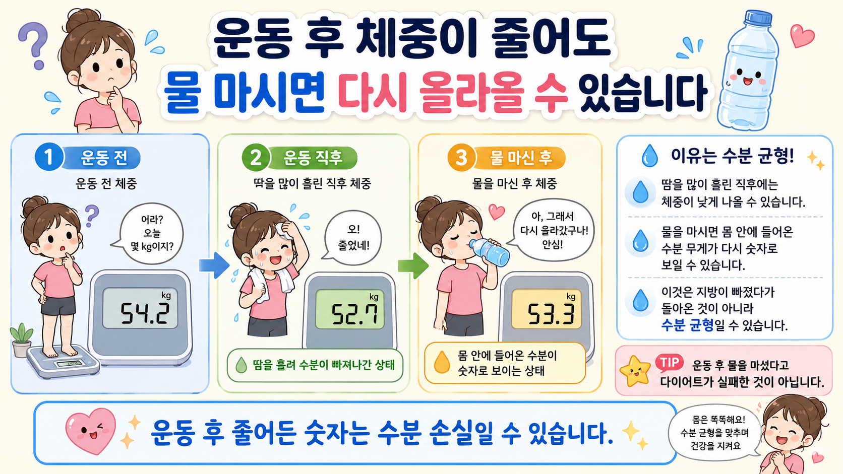 운동 후 체중 감소 관련 내용을 쉽게 설명하는 내 몸 이야기 이미지 03