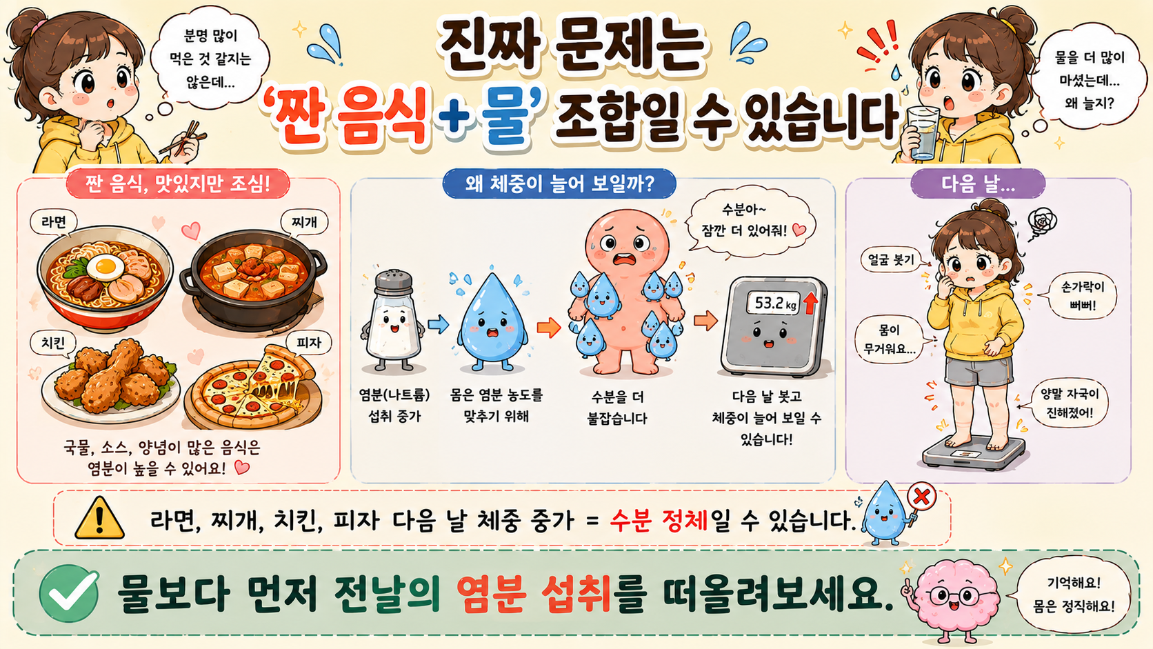 붓기와 체중 관련 내용을 쉽게 설명하는 내 몸 이야기 이미지 02