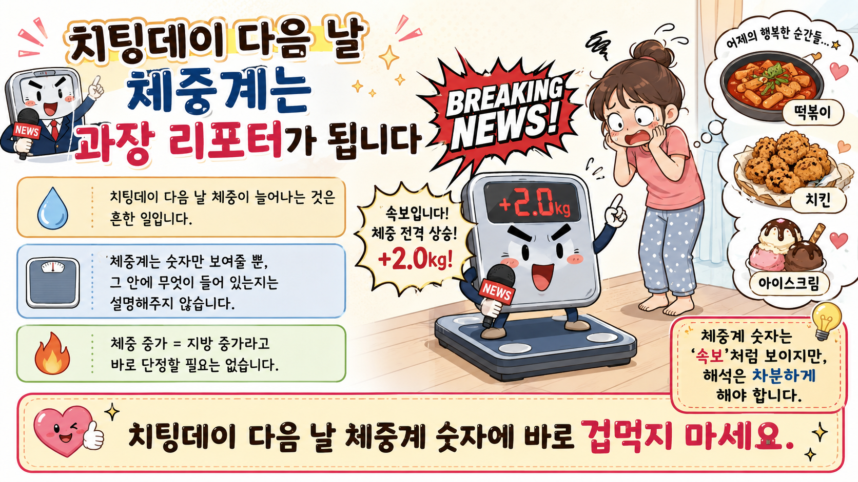 치팅데이 다음 날 체중 증가 이유를 설명하는 내 몸 이야기 썸네일